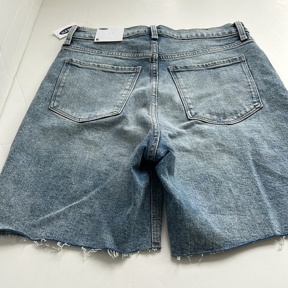 NWT Old Navy high waisted zip closure distressed faded blue 7” jean short cutoff - Picture 7 of 15